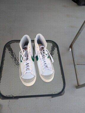 Nike  White & Green High-Top Sneakers